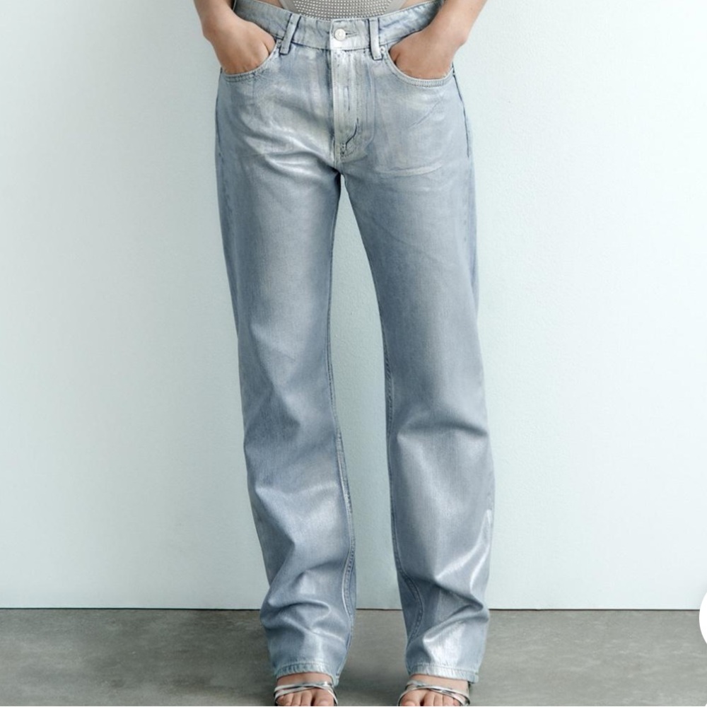 Zara metallic jeans